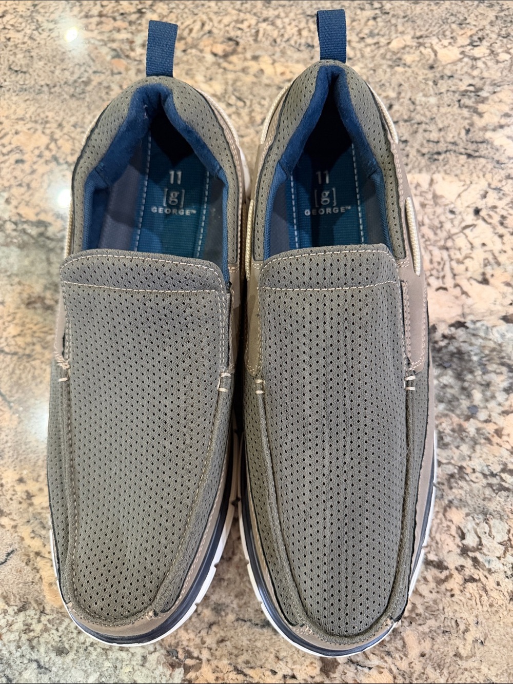 George Men’s Gray Perforated Slip-On Casual Loafers